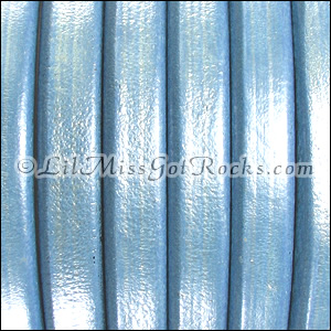 Sky Blue Metallic Leather